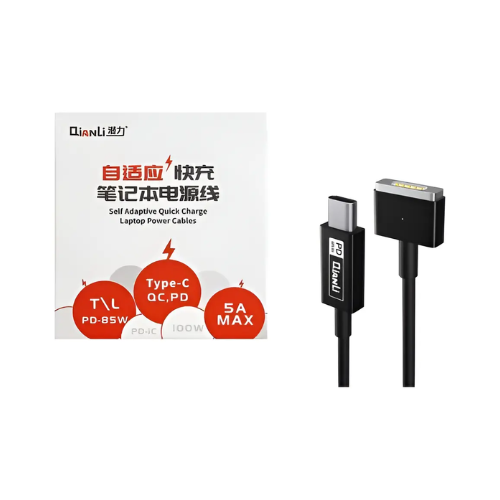 CABLE DE ALIMENTACION CARGA RAPIDA MACBOOK C A T QIANLI NEGR