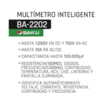 MULTIMETRO DIGITAL BAKU BA-2202 CON CAPACIMETRO - Imagen 3